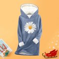 thumbnail image 4 of Pounoo Long Hoodies for Women Cute Print Graphic Fleece Lined Long Sleeve Sweatshirts Casual Lightweight Warm Hooded Tops Gift, 4 of 5