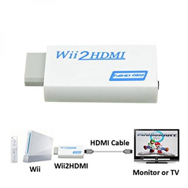 Nameo Wii To Hdmi Adapter Converter Wii2hdmi Support 1080p 7p 3 5mm Audio Video Output Supports All Wii Display Modes White Blue Walmart Com Walmart Com