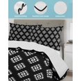 thumbnail image 4 of Black Boho Geometric Queen Size Down Alternative Comforter,Lightweight Comforter Quilt Bedding Set with Pillow Shams Retro Simple Ethnic Abstract Motifs All Seasons Bed Comforter Duvet Insert 90"x96", 4 of 7
