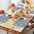 thumbnail image 2 of Blue Pioneer Flower and Paisley Pattern (3) Summer Placemats Table Placemats Set Of 4-Linen Kitchen Washable Placemats Table Mats 11.8"x17.7" Non-Slip Heat Resistant, 2 of 6