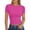 Hot Pink, variant on CIENVNSTG Womens Fitted T Shirts Summer Short Sleeve Crew Neck Slim Fit Buttery Soft Crop Tops Y2k Styling Casual Basic Tees for Workout Daily Leisure And Outgoing Occasions Green M