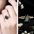 thumbnail image 3 of Lab Grown Black Diamond Solitaire Ring with Surprise Diamond for Women - 7X9 mm, 14K Yellow Gold, US 10.00, 3 of 9