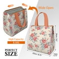 thumbnail image 3 of Pioneer Flower Floral Print Pattern Insulated Lunch Bag for Women & Adults,Large Portable Soft Cooler Lunch Bag,Thermal Food Storage Tote with Pearl Cotton,8.66L,8.75x5.75x9.5 Inch, 3 of 6