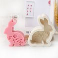 thumbnail image 4 of Silicone Flat Rabbit Candle With Raised Flower Pattern Standing Aromatherapy Rabbit Soap, 4 of 4