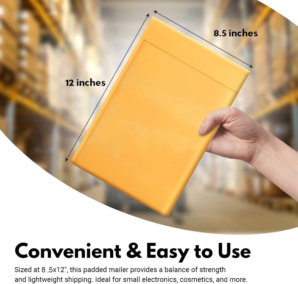 LabelMe #2 Kraft Bubble Mailer 8.5" x 12" 200 Envelopes - Strong Self-Sealing Bubble Padded Envelopes