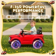 Conchico 24V Licensed Ford F150 Raptor Battery Powered Ride on Truck w/ Remote, 2-Seater and Rear Trunk for Kids Gift, Red