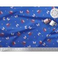 thumbnail image 3 of Soimoi Blue Cotton Voile Fabric Dot & Colorful Butterfly Printed Craft Fabric by the Yard 56 Inch Wide, 3 of 3