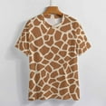 thumbnail image 3 of Giraffe Print Pattern Women's Short Sleeve Tops Casual Blouses T Shirt, 3 of 6