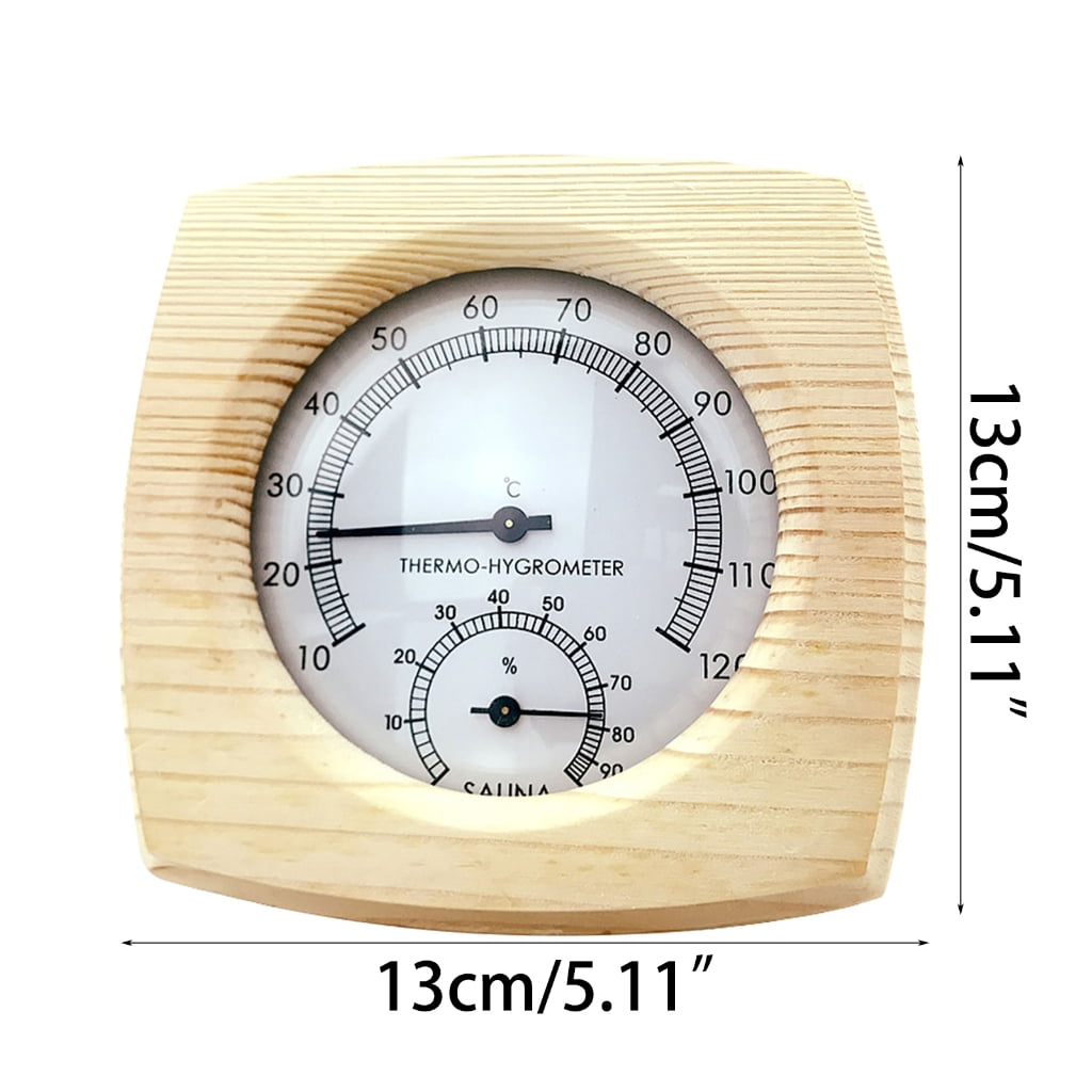 Geemin Sauna Thermometer Portable Size Wooden Sauna Room Thermometer Hygrometer Temperature Measurement Tools Accessories