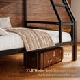 thumbnail image 4 of Honfach Twin Over Full Metal Bunk Bed, Heavy Duty Frame with Ladder & Full Guardrail, Noise-Free, Large Underbed Storage, No Box Spring Needed，Rustic Brown, 4 of 9