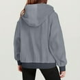 thumbnail image 5 of UPPADA 3/4 Zip Pullover Womens Trendy Streetwear Oversized Casual Loose Hoodies with Pockets Solid Cute Long Sleeve Fall Blouses Gray,S, 5 of 7