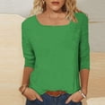 thumbnail image 5 of Kezqiaxn 3/4 Length Sleeve Womens Tops Summer Square Neckline Work Shirts Blouses for Women Dressy Casual Plus Size Fashion, 5 of 7