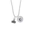 thumbnail image 2 of Delight Jewelry Silvertone LOVE Stamp Silvertone Script Initial Disc - O - Charm Necklace, 20"+3", 2 of 4