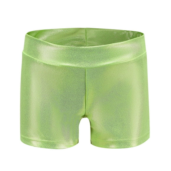 Odeerbi 2-7 Años Niños Niñas Metálico Brillante Brillante Baile Pantalones Cortos Deportivos Casual Color Sólido Estampado Caliente Baile Práctica Ropa