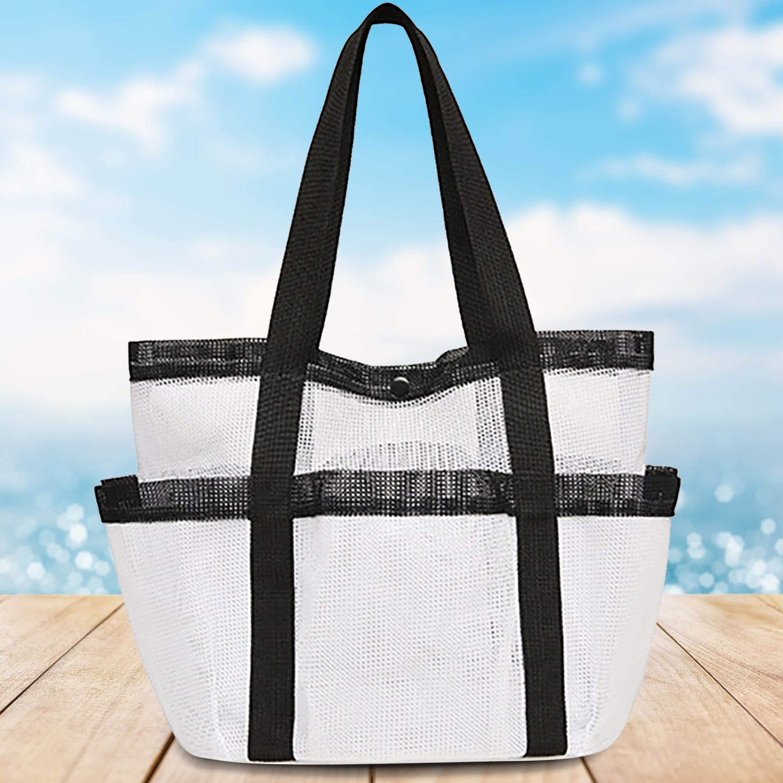 Harlier Unisex Polyester Beach Mesh Bag Large Foldable