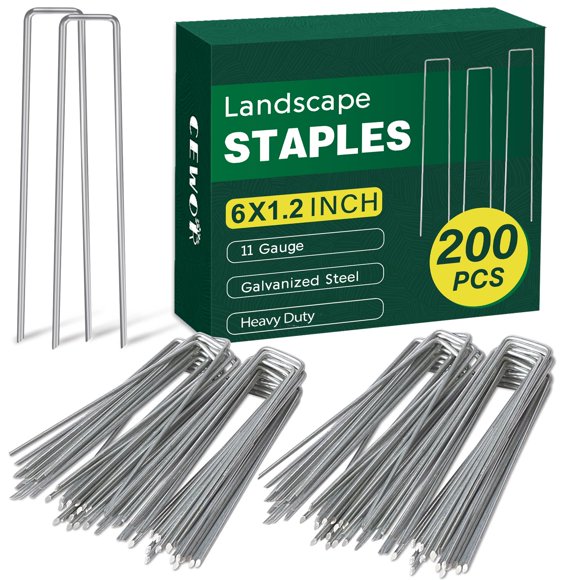 Grampas para Jardín CEWOR Paquete de 200 Unidades Galvanizadas de 15 cm y Calibre 11