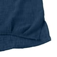 thumbnail image 6 of Holzkary Cotton Linen Shirt for Women Loose Fit 2025 Trendy Women's Summer Short Sleeve Solid Casual Loose Linen Top Blue Xl, 6 of 7