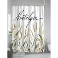thumbnail image 5 of Pastoral Botanical Standard Shower Curtain Set, Waterproof Shower Curtains for Bathroom, Vintage Fall Wheat Autumn Botanical Washable Fabric Cloth Bath Curtain for Bathtub with Hooks 72x72 Inches, 5 of 6