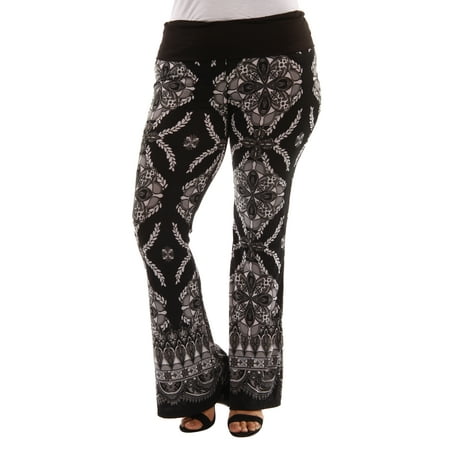 Independent Print Pants - Stunning Made Simple Print Boot Cut Pants Plus Size