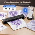 thumbnail image 2 of Impresora térmica portátil para plantillas de tatuajes: máquina de transferencia inalámbrica Bluetooth compatible con tamaños de carta A4 y A5 de 8,5 x 11. Perfecta para tatuadores, viajes de negocios, 2 of 5