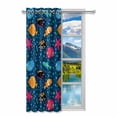 thumbnail image 2 of MKHERT Marine Life Blackout Window Curtain Drapes Bedroom Living Room Kitchen Curtains 52x84 inch, 2 of 2
