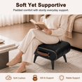 thumbnail image 2 of SOULART Leather Storage Stool with Metal Legs & Handles, Modern Square Footrest Ottoman with Hidden Storage for Living Room, Black, 2 of 10
