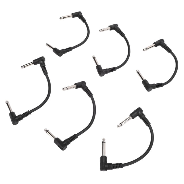 6 Inch Guitar Patch Cable Right Angle Metal Connectors Space Saving for Pedalboard Connections