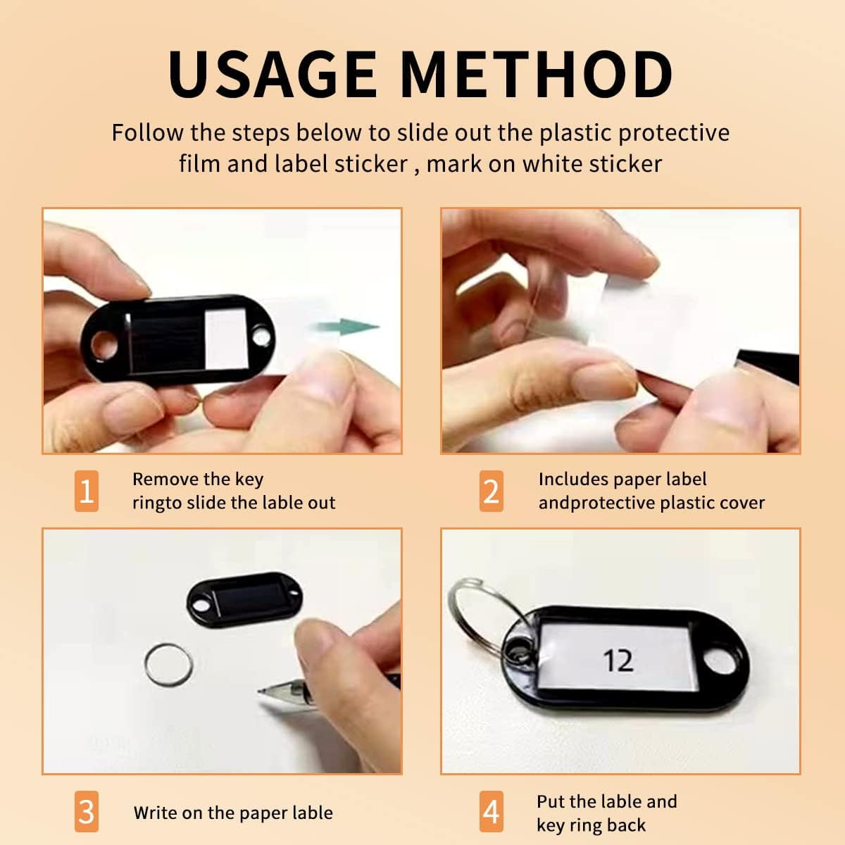 Sdstone Waterproof Key Case comes with 24 Key Tags, Black