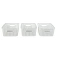 thumbnail image 6 of Simplify 3 Pack Small Herringbone Plastic Storage Basket with Handles in White, 6 of 11