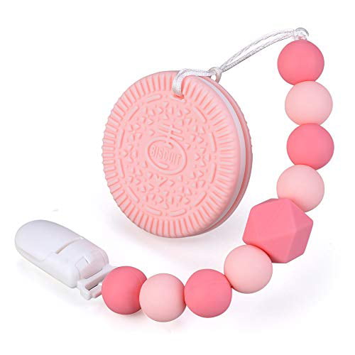 Baby Teether Teething Collares Pacifier Clips Chew Toy Silicone BPA FREE  PVCA 
