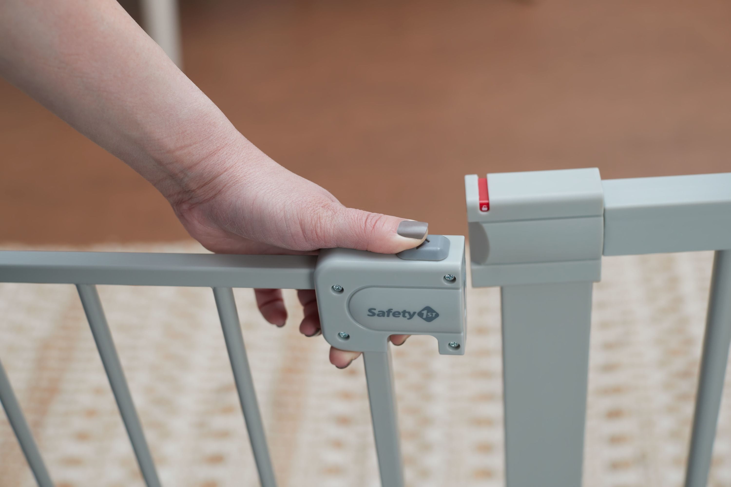 Safety 1st Pressure Mounted Baby Gates for Doorways, SecureTech® No-Drill, With Door, 29-38", Gray
