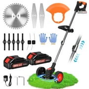NEXPOW Grass Trimmer,24V Lawn Edger,String Trimmer Cordless,3 Cutting Blades,Electric Weed Trimming Tool for Lawn Care and Garden Yard Work