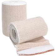 Elastic Bandage Wrap, 3 in x 15 ft Stretch, Hook & Loop Reusable Body Compression Bandage Wrap for Wrists, Elbow, Knees, Ankles & Feet (2)