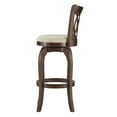 thumbnail image 2 of Weston Home Shapel Swivel Cherry Finish Bar Stool, Beige Linen, 2 of 6