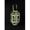 thumbnail image 3 of Metallic Gold Finish Industrial Style Solar Powered LED Hanging Lantern, 3 of 3