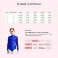 thumbnail image 7 of iiniim Kids Girls Gymnastics Leotard Long Sleeve Rhinestones Splice Mesh Dance Figure Skating Bodysuit Blue 14, 7 of 7