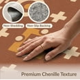 thumbnail image 6 of ODIKA 4'x6' Brown Clay Spice Geometric Cross Pattern Washable Area Rug Symmetrical Medallion Motifs With Traditional for Bedroom, Reading Nook, Pet Friendly & Non-Shedding, 6 of 7