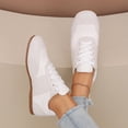 thumbnail image 6 of Domzle Women Faux Suede Lace-Up Fashion Sneakers Non Slip Tennis Sneaker Shoes Comfortable Athletic Sneakers Lightweight Walking Shoes Beige, 6 of 8