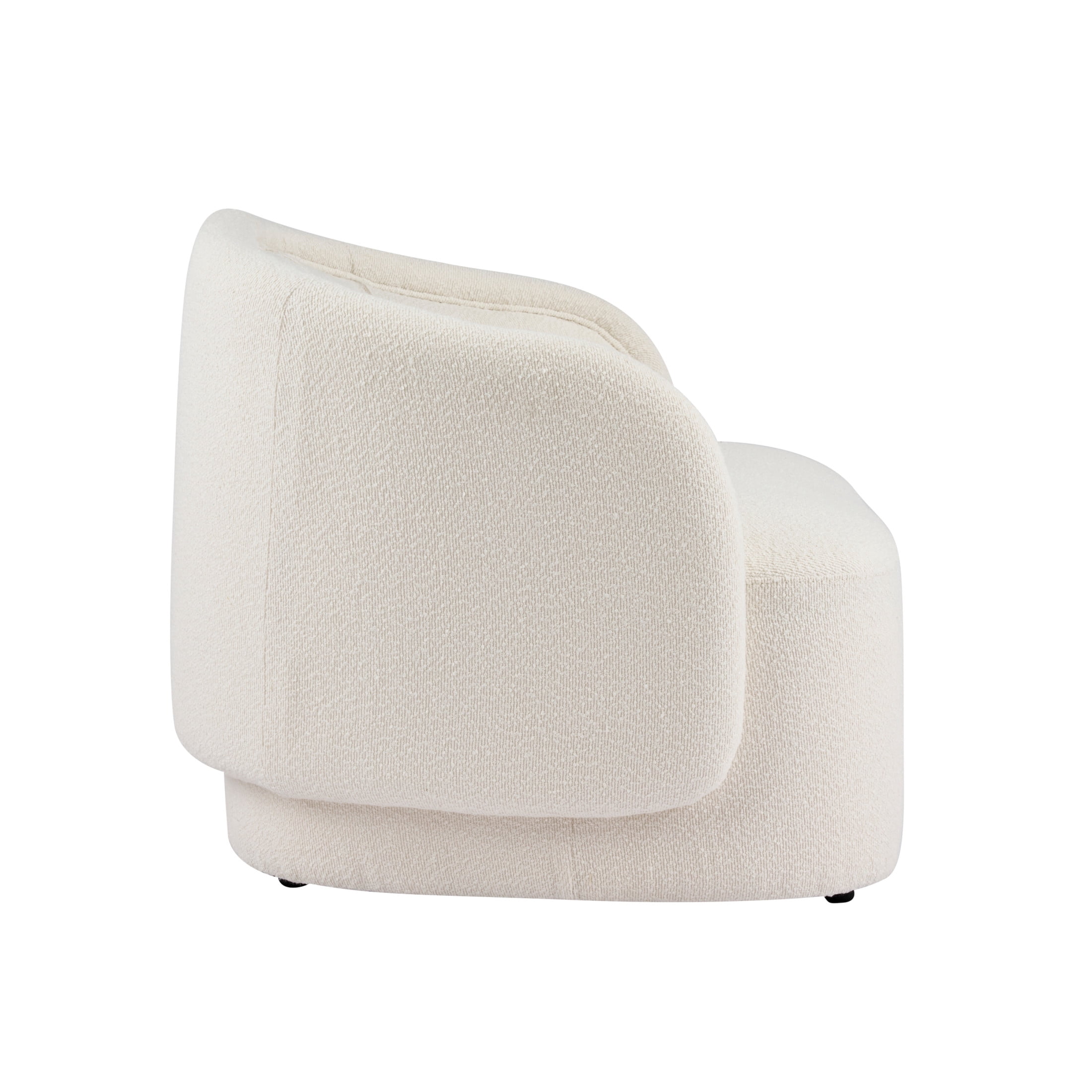 Christopher Knight Home Curved Accent Chair, Plush Boucle Upholstery, Cream