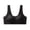Black, variant on 2PC Seamless Bras for Women Front Closure Full Coverage Comfort Supportive Soft Triangle Bralette,Black,L