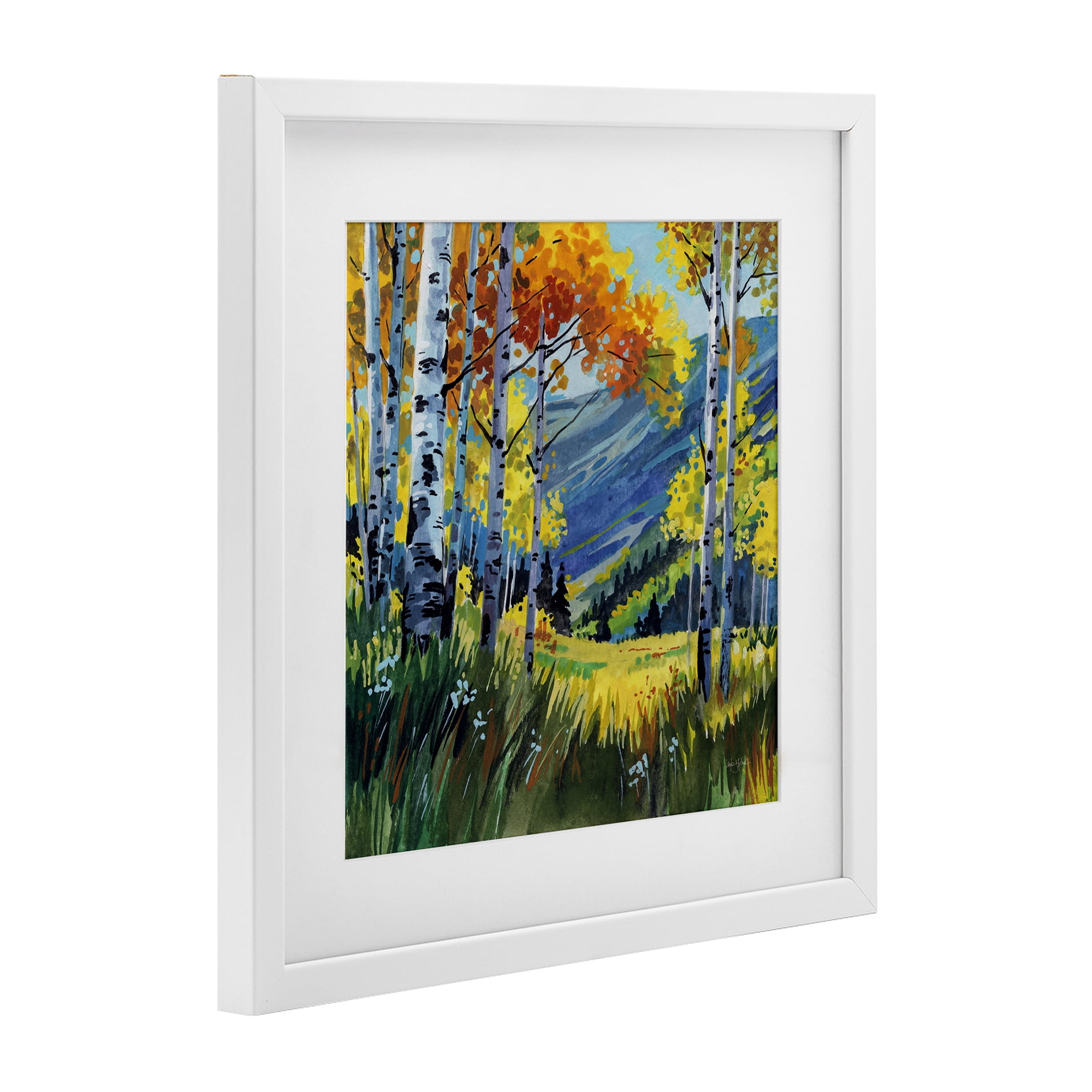 Stupell Industries Autumn Golden Birch Grove White Framed Print Under Glass, design by Kate Jarvik Birch