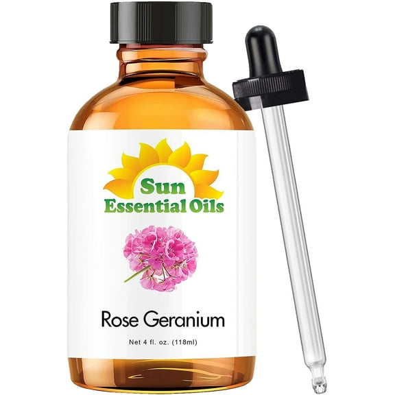 Sun Essential Oils 4oz - Rose Geranium Essential Oil - 4 Fluid Ounces