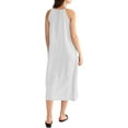 thumbnail image 4 of Kureaily Women Linen Sleeveless Extra Long Back Lace Up Linen Sleeveless Extra Long Dress, 4 of 6