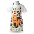 thumbnail image 3 of Paisley Apron Little Smiling Chubby Cheek Cat Animal with Various Oriental Leaf Flower Artwork, Unisex Kitchen Bib Apron with Adjustable Neck for Cooking Baking Gardening, Multicolor, by Ambesonne, 3 of 3