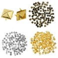 thumbnail image 3 of 100 Unids Cuadrados Espárragos Garra Metálica Sunnimix Nailhead Remache Pernos Screw Craft DIY Adorn Zapatos Bolsa Paños 8x8mm Plata, 3 of 7