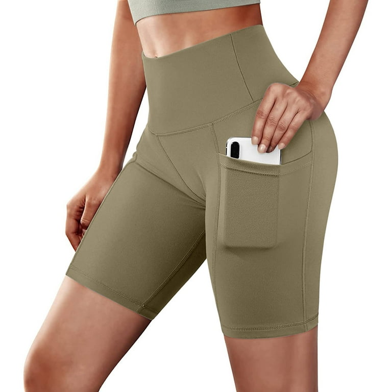 ZMHEGW Yoga Pants Short Length Women Running Gym Shorts Solid