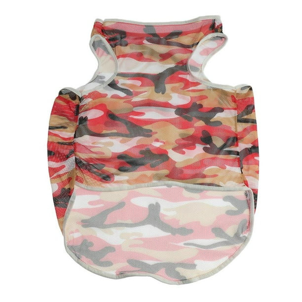 Camuflaje Mascota Perro Verano Camiseta Ropa Transpirable Malla
