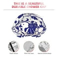 thumbnail image 5 of Disketp Blue And White Porcelain Pattern Shower Caps,Reusable Shower Cap For Women, Double Layer Waterproof Hair Cap, Large Size For All Hair Lengths,For Girls Spa Home Salon Use, 5 of 9