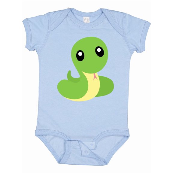 Inktastic Cute Snake, Little Snake, Baby Snake, Green Snake Boys or Girls Baby Bodysuit