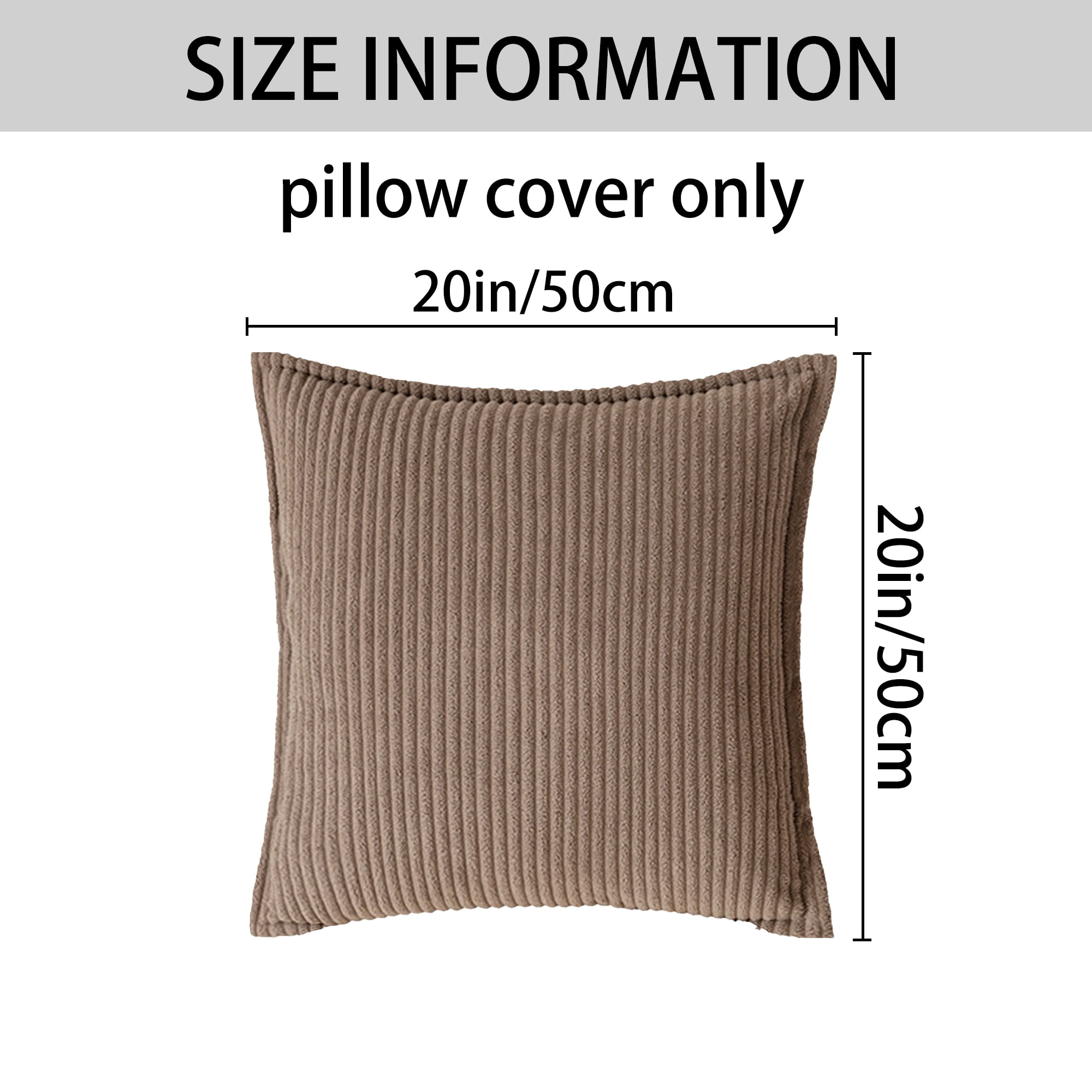 Unique Bargains Striped Decorative Throw Pillow Covers Pack of 2 Brown 20" x 20"
